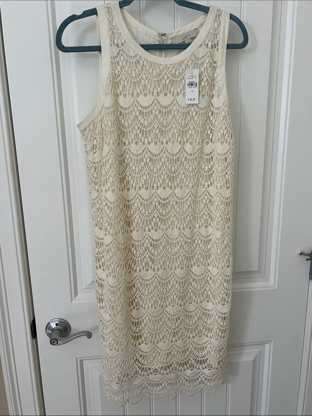 Ivory Lace Overlay Dress- NWT, size 12
